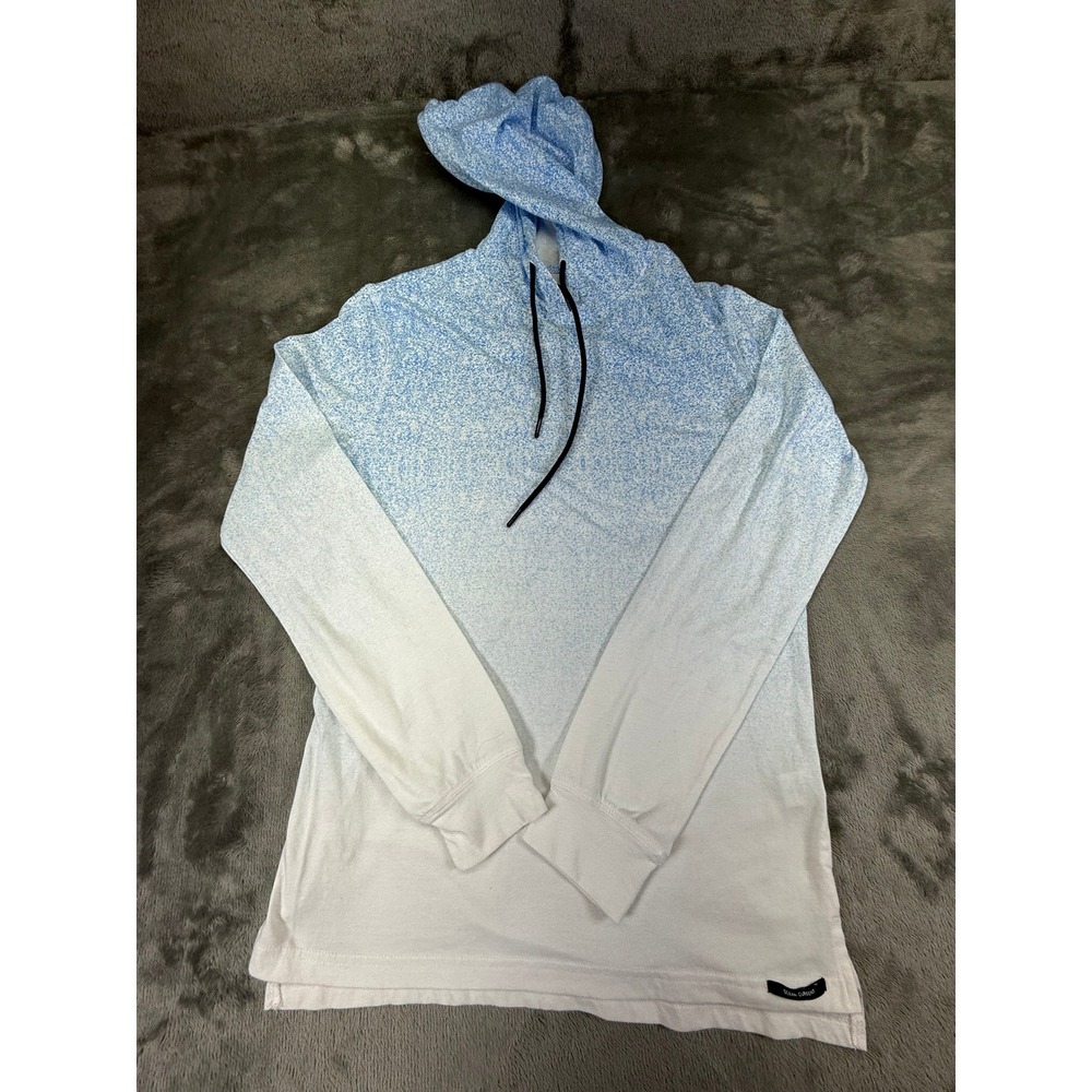 Ocean Current Mens Small Blue White Ombre Long Sleeve Hooded T-Shirt New No Tag